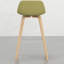 De 2 tabourets - style moderne de style Mid-Century, revêtement en tissu, contreplaqué et placage pour des pieds de hauteur de bar