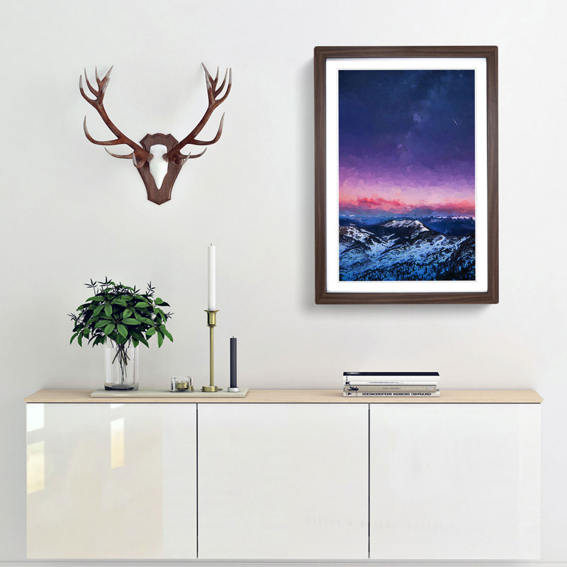 The Dolomites in Italy in Abstract - Picture Frame Graphic Art Print, 36cm H x 27cm W x 2cm D, Walnut Framed