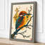 Kingfisher Among Branches Japandi - Wrapped Canvas-1395774856-1395774905