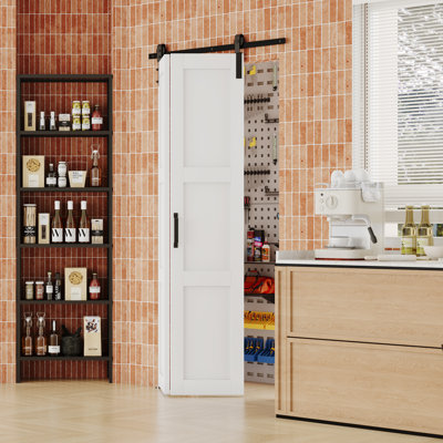 CHIC Mode Doors Porte de grange pliante en panneau de fibres à densité moyenne à 3 panneaux 30 pouces x 84 pouces avec quincaillerie