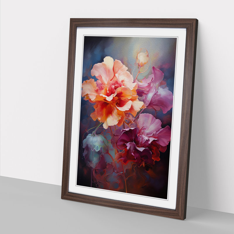 Single Picture Frame Print on Wood, Walnut Framed, 64cm H x 46cm W
