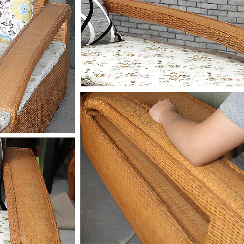 Chaises longues d'intérieur moderne en rotin moderne, Face à la gauche