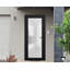 Façade extérieure avant porte en verre givré fibre de verre givré / Manux 8102 noir mat / portes d'entrée commerciales et résidentielles de bureau - l 30 po x H 80 po - Gauche-98195743-98195741-98195740