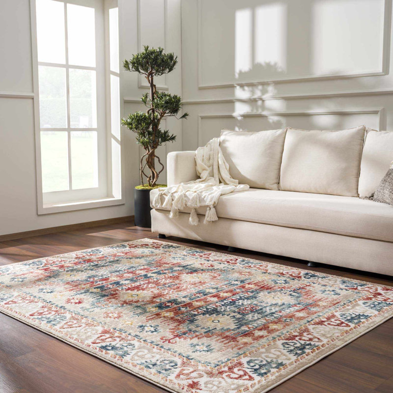 Tapis oriental beige Bindin, Rectangle 7 pi 10 po x 10 pi