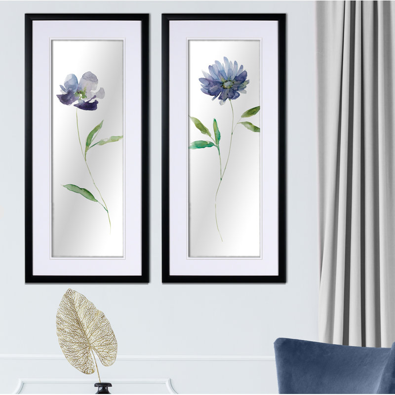 « prune jardin », ensemble de 2 reproductions de peintures à l’acrylique encadrées, Noir