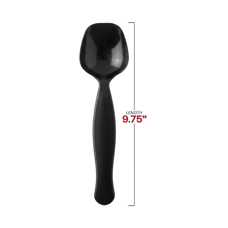 Black Plastic Serving Spoons - 144 Spoons