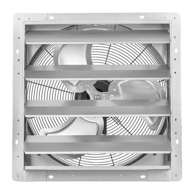 Ventilateur d'extraction mural 20 pouces à volets automatiques, argenté, débit d'air de 4499 pi³/min pour grenier, boîtier robuste en acier, faible niveau sonore, moteur à courant alternatif, idéal pour garage, grange, serre ou atelier.