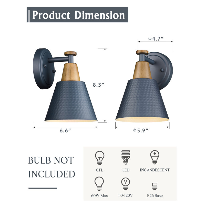 Mudge Armed Sconce, Blue