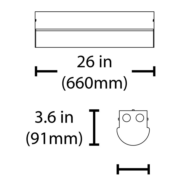 Dimmable Strip Ceiling Light, 4000K