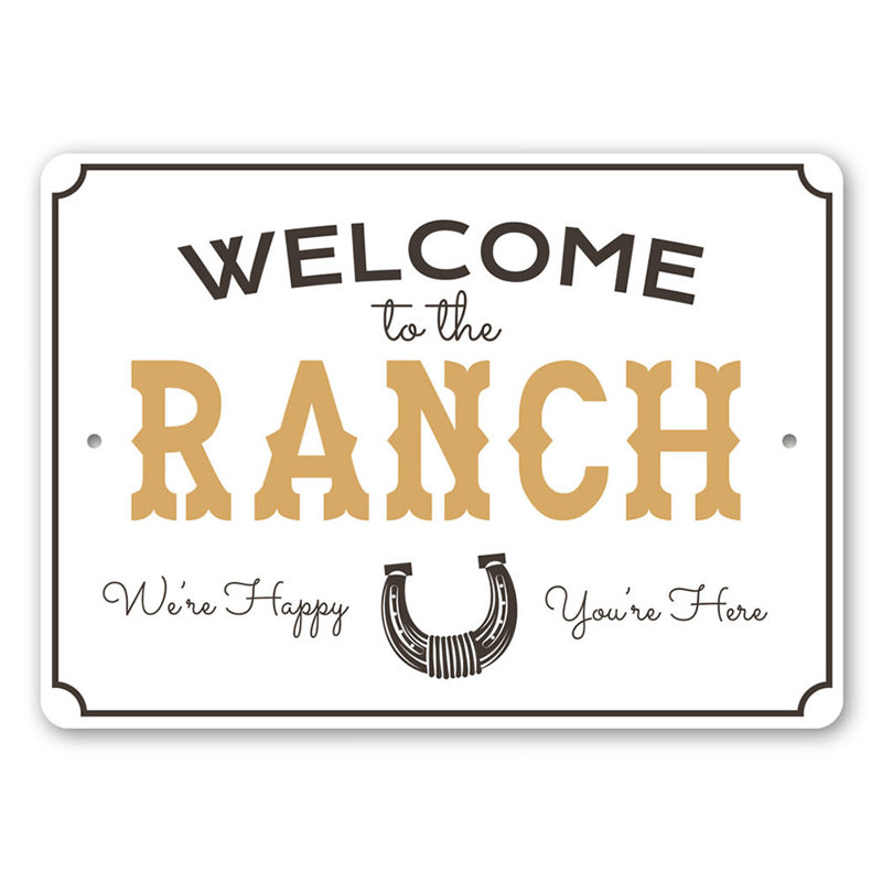 Panneau en aluminium Ranch Welcome, H 10 po x l 14 po x P 0,04 po