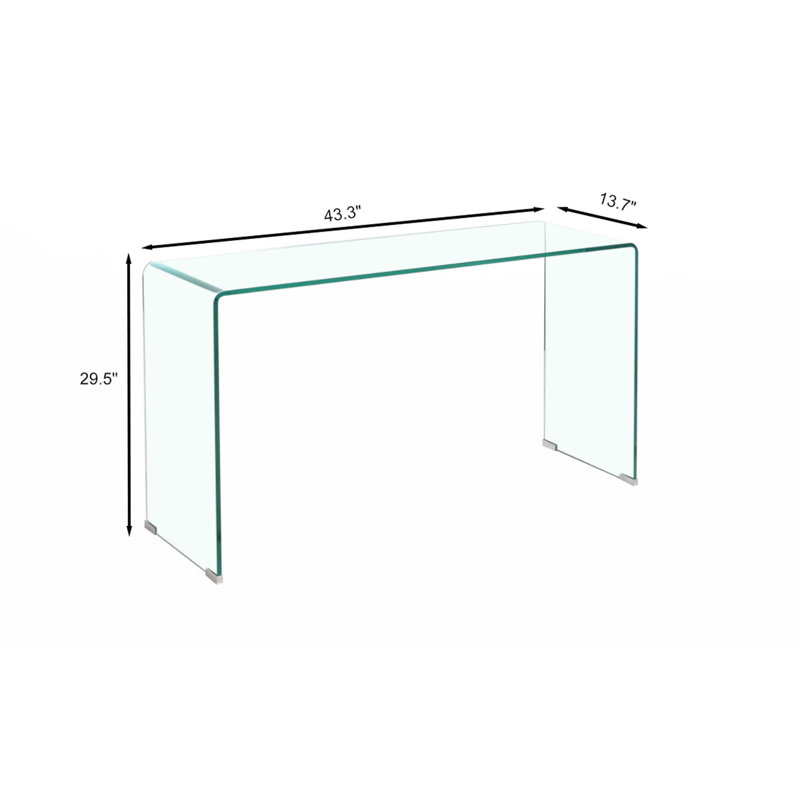 Transparent Tempered Glass Console Table