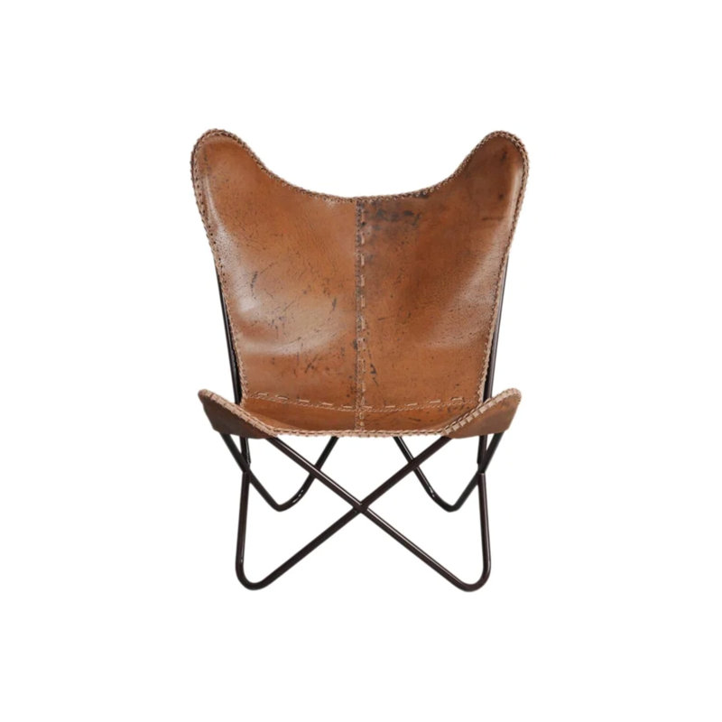 Fauteuil papillon Aadhvika 78,74 cm, Brun