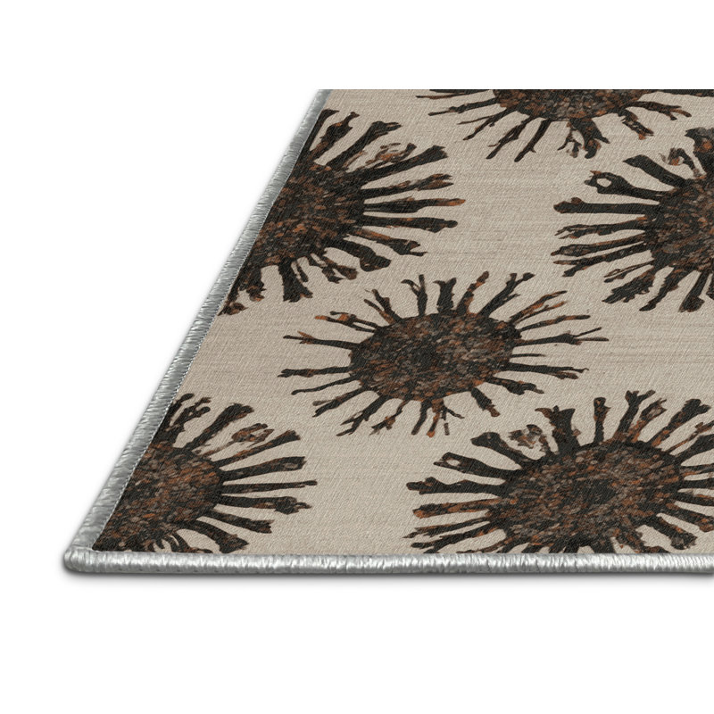 Tapis beige lavable à la machine, Tapis de couloir 2 pi x 4 pi