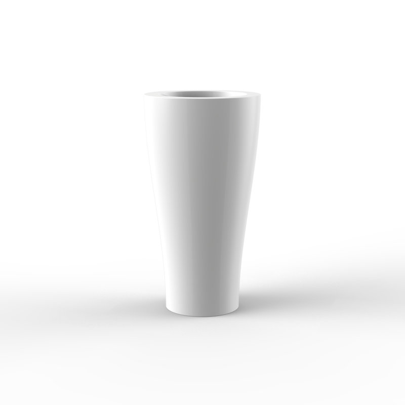 Curvada Resin Pot Planter, 47.25" H x 25.5" W x 25.5" D, Ice