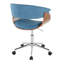 Chaise de bureau Mid-Century moderne en métal et tissu