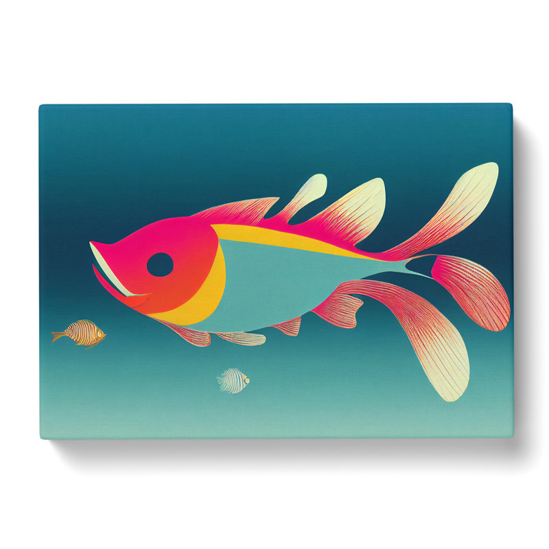 Animated Fish Abstract - Wrapped Canvas, 35cm H x 50cm W x 3cm D
