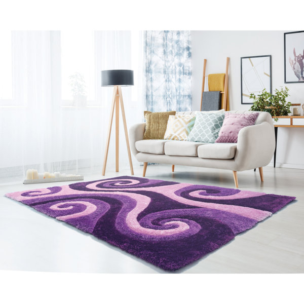 Wrought Studio Fitts Abstract Shag Violet/Purple Area Rug & Reviews ...