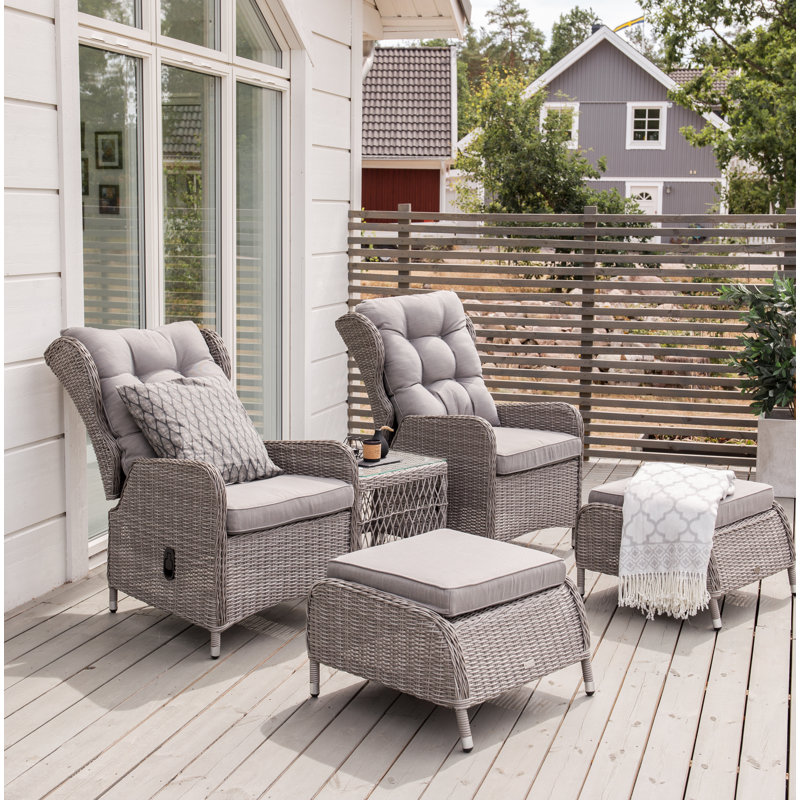 Demarcus Sun Lounger Set with Cushions and Table