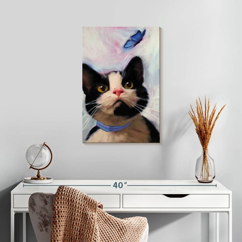 Brampt Cat And Butterfly, 24" H x 16" W