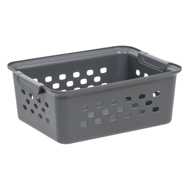 Small Plastic Storage Baskets, Gray (Set of 10) Rebrilliant