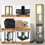 Floor Lamp With Charging, 160cm 3 Layers Shelves Standing Light With Drawer, Reading Lamp with Bulb-252729772