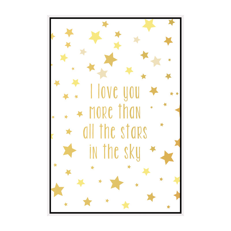 Love You More Art, H 60 po x l 40po x P 1,5 po, Toile blanche encadrée