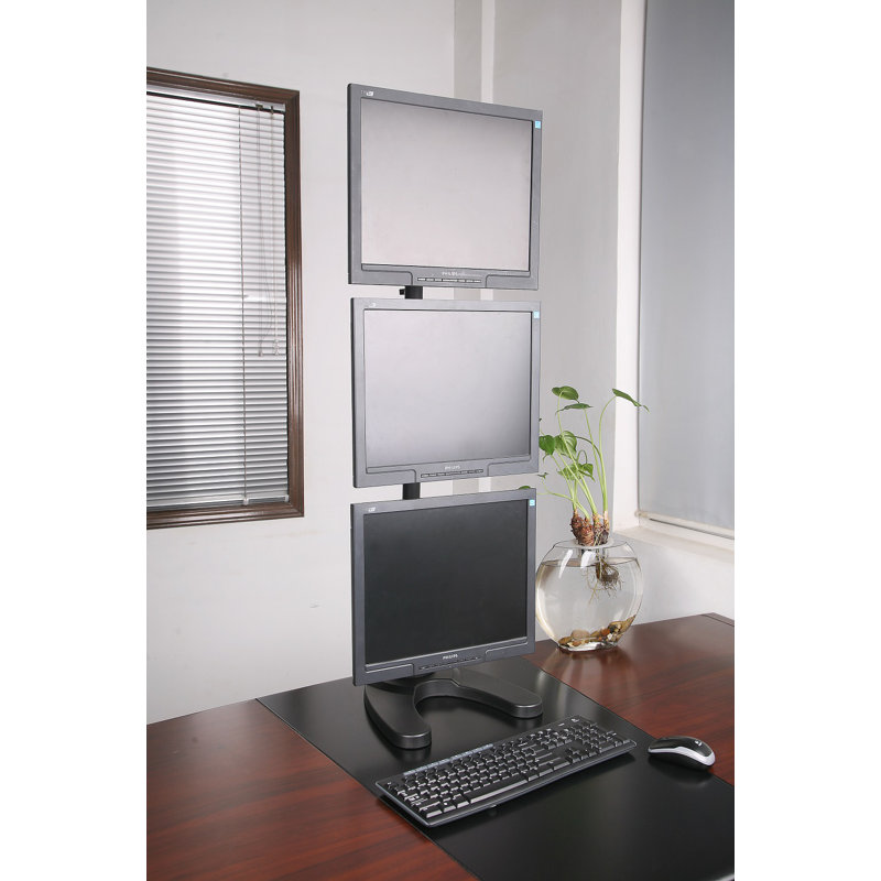 Triple Vertical Monitor Desk Stand