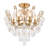 6-Light Antique Brass Flush Mount With Clear Crystals