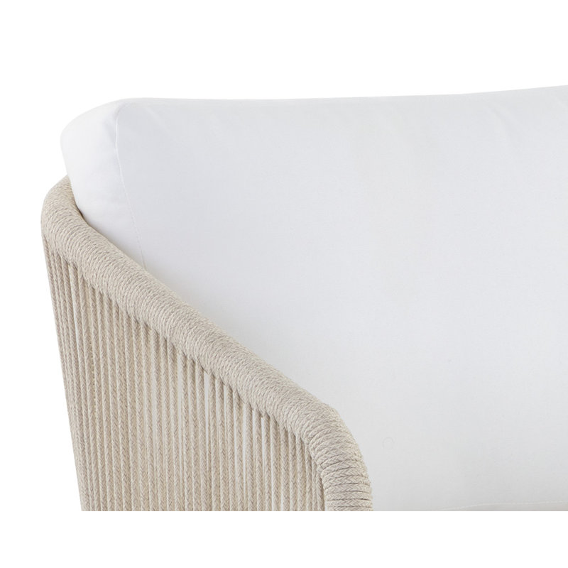 Allariz Outdoor Swivel Lounge Chair, Stinson White, Beige