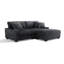 Canapé modulaire rembourré 3 pièces en flanelle de fourrure de lapin avec coussins décoratifs et repose-pieds 3 pièces-577871364