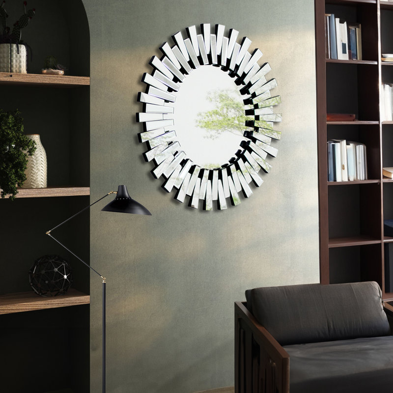 Rachon Glass Sunburst Mirror, 32" x 32"