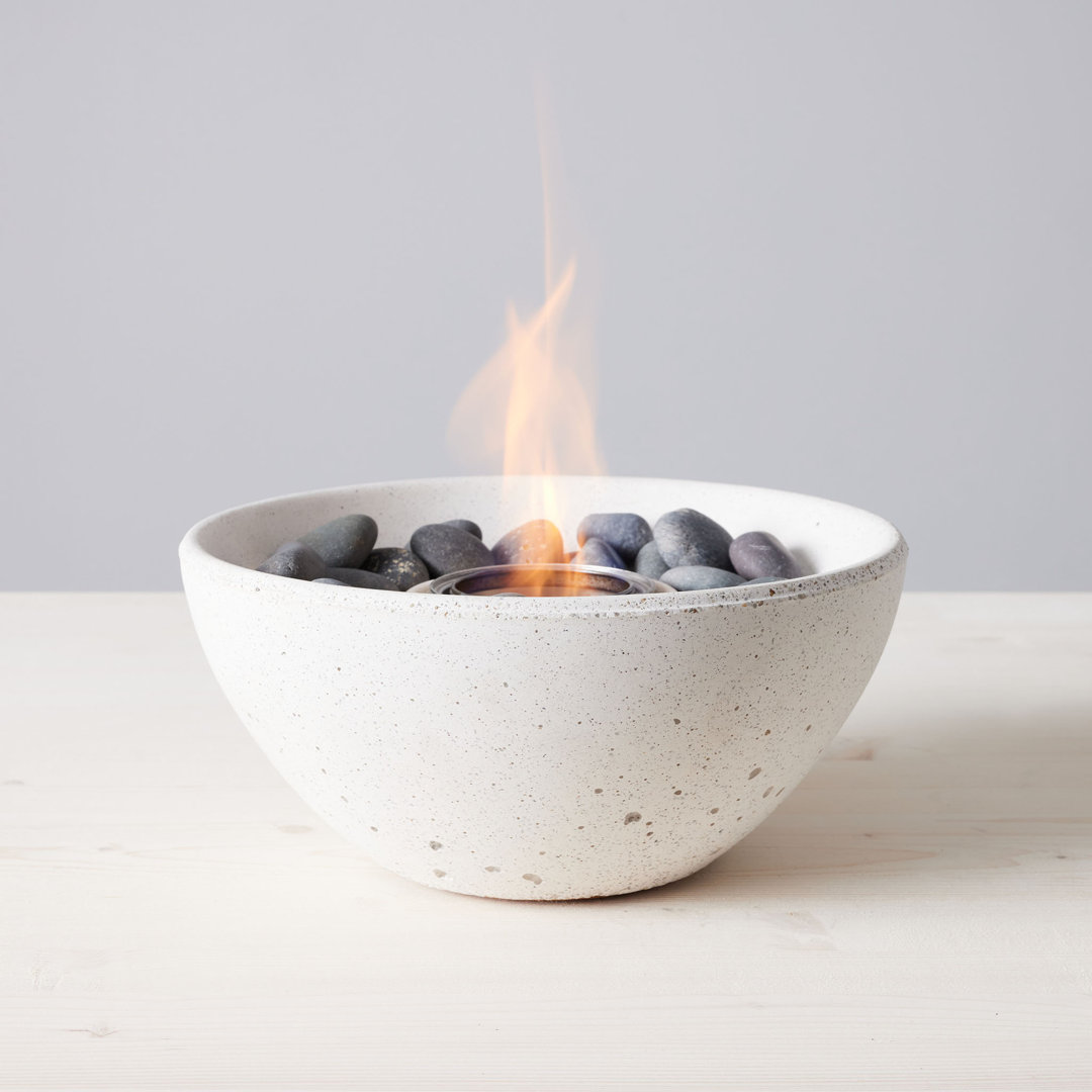 TerraFlame Basin Concrete Table Top Gel Fuel Fire Bowl - Indoor and Outdoor Use TerraFlame 