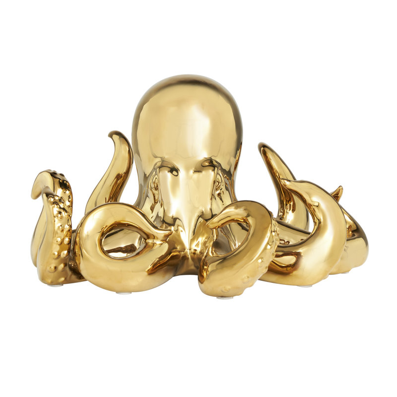 Sculpture de pieuvre Grendon, H 6,65 po x l 11,7 po x P 11,35 po, Or