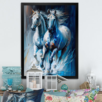 Two Horses Running II - Horse Canvas Print Wall Art