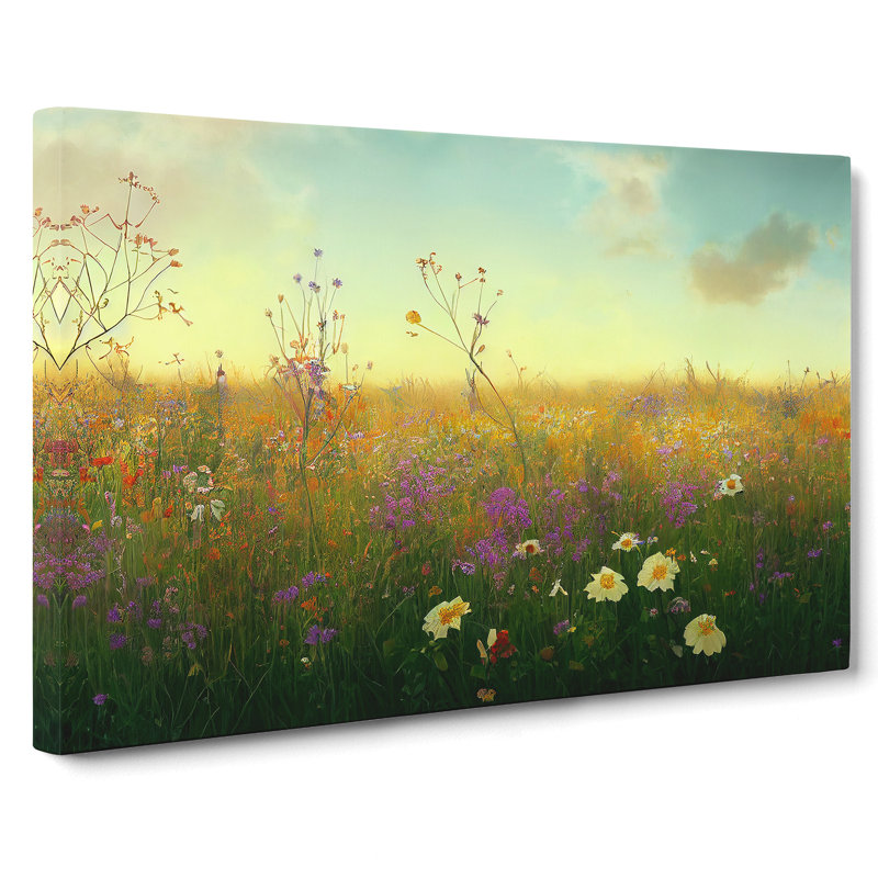 Dreamy Wildflowers Floral - Wrapped Canvas, 50cm H x 76cm W