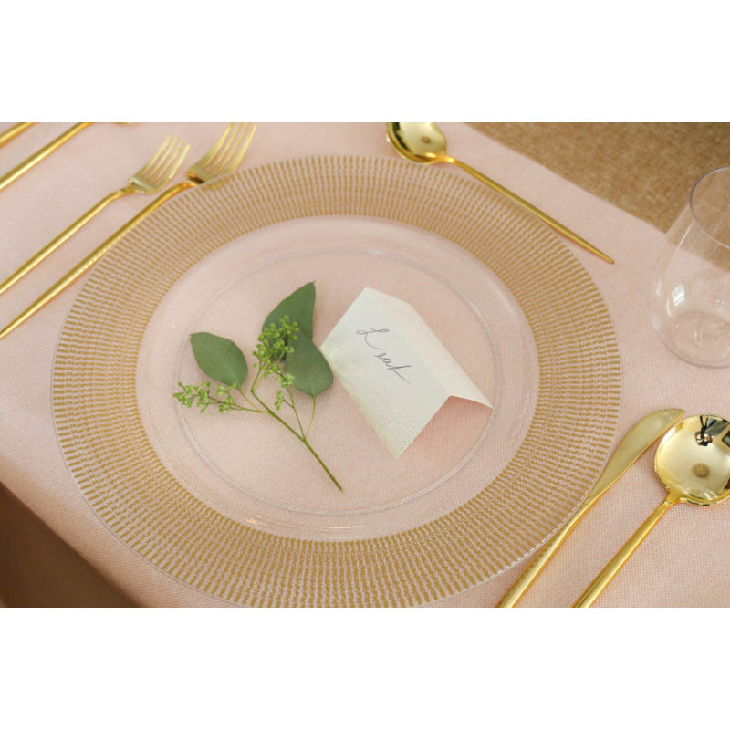 Assiettes texturées rondes en or 13 pouces Ecoqualité 96 invités
