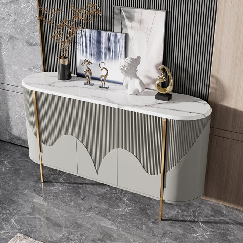 Buffet de salle à manger de luxe American, Gris, H 35,43 po x l 70,87 po x P 15,75 po