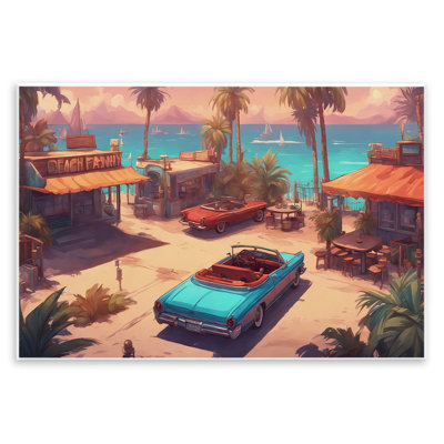  «Bright Beach Hues View», art mural sur bois par Noah Bay