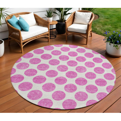 Tapis intérieur lavable à pois 8 po