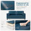 Canapé en cuir de style classique, similicuir respirant avec coussin de siège capitonné, pieds en bois massif pour le salon, bleu marine-1616027209