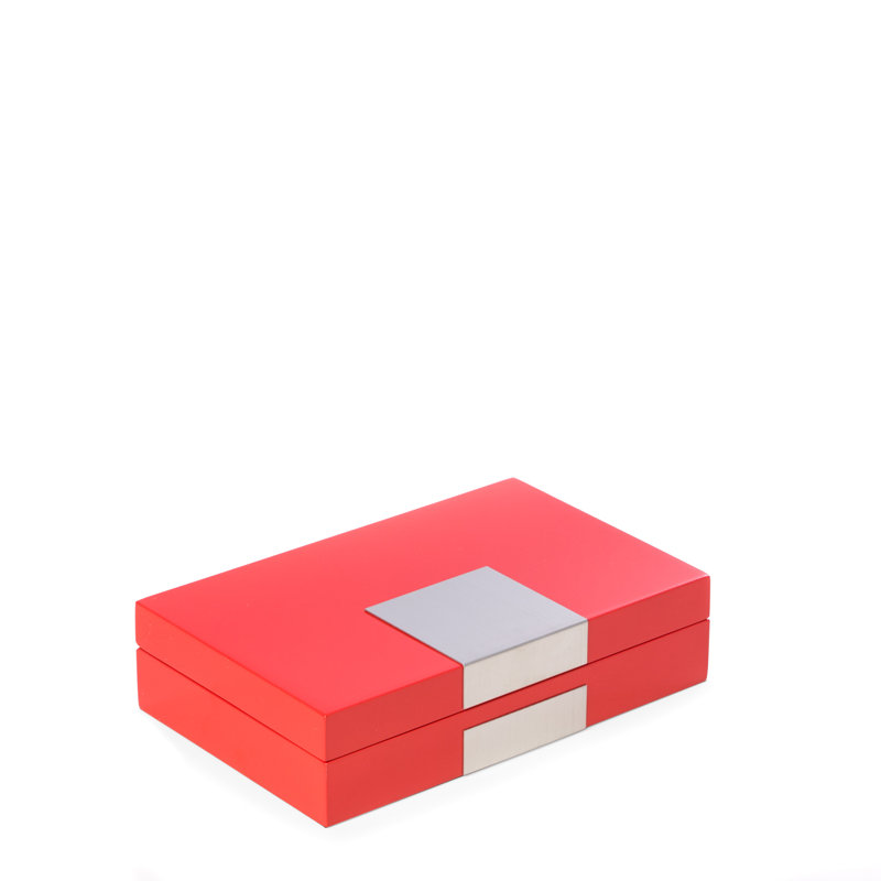 Boîte à bijoux avec boutons de manchette, Rouge