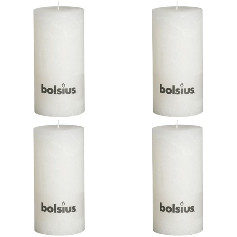 Bolsius Rustic Pillar Candle 200 x 100 mm, White