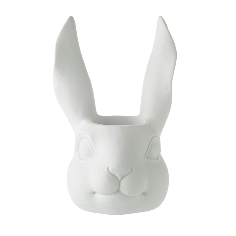 White Bunny Head Pot, White