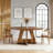 Wooden Round Dining Table Farmhouse Kitchen Dinner Table for 4-1638403617