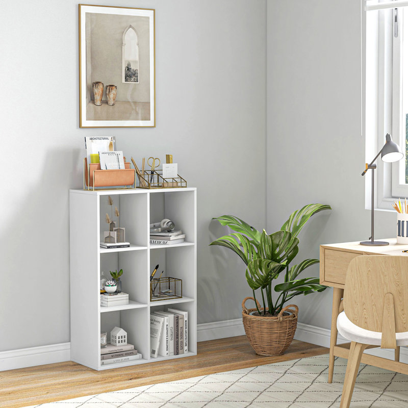 Goldsmith 6 Cube Bookshelf Display Shelving Unit for Home Office, White