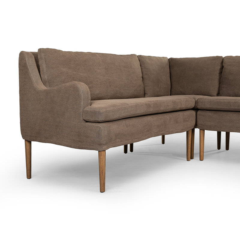 Aurelia Modular 3-Piece Slipcover Sectional, Symmetrical, 34.5" H x 76" W x 76" D, Broadway Coffee Linen