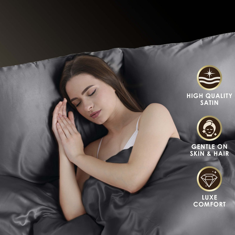 Silver Full Size Satin Microfiber Sheet Set