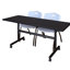 Table gigogne d'appoint Nevjana, 2 chaises empilables-32962089-32962093-32962099