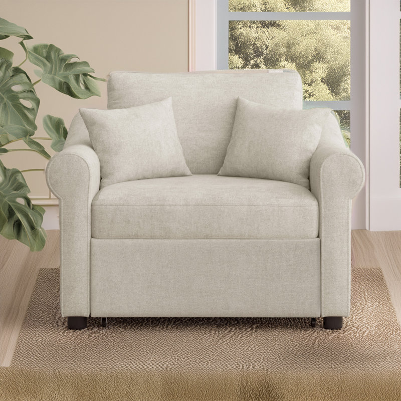 Chaise longue rembourrée Shanese, Beige