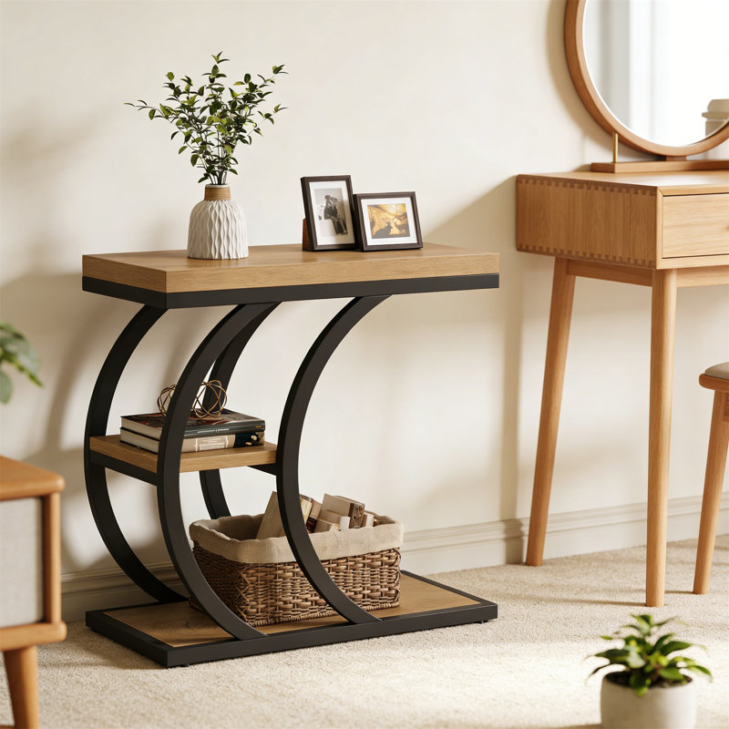 60cm W Metal Bedside Table